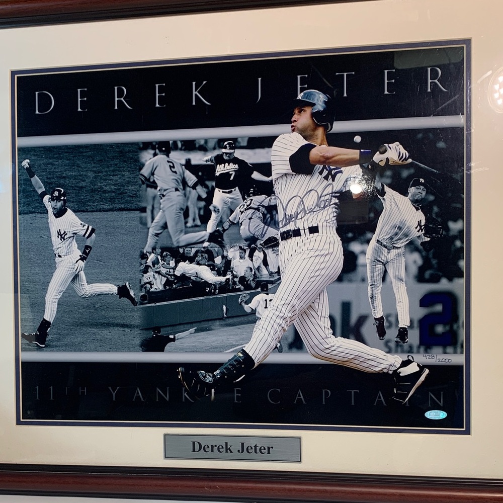 Framed Derek Jeter Baseball Memorabilia